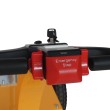Zoom sobre el botón de parada de emergencia del remolcador eléctrico 2500 kg