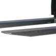 Vista general en 3/4 de las extensiones de horquilla de acero galvanizado para carretilla elevadora 2100 mm