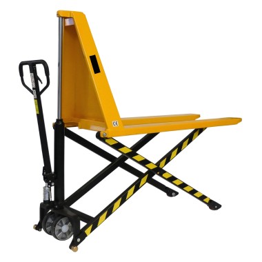 Transpaleta elevadora manual monocilíndrica horquillas largas 1500 mm ancho 680 mm 1000 kg