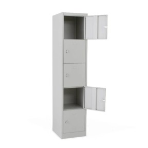 Vista general de la taquilla 5 puertas gris 41 cm
