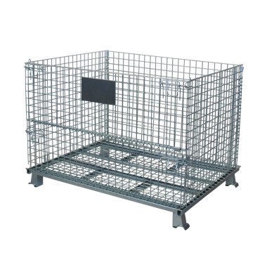 Contenedor de malla metálica con patas 800 x 600 x 640 mm