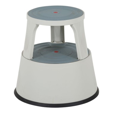 Taburete escalera metálico con ruedas retráctiles – 2 peldaños