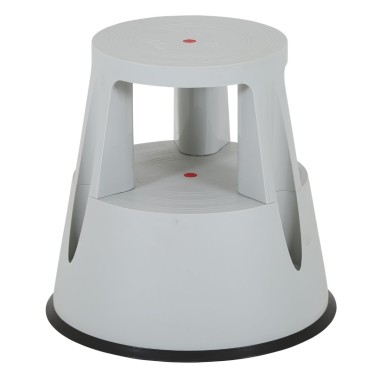 Taburete escalera de plástico con ruedas retráctiles – 2 peldaños