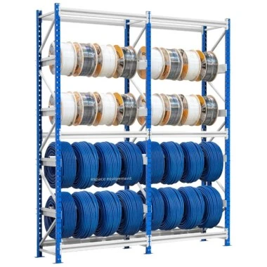 Estantería industrial portabobinas modular de 150 a 300 kg por nivel