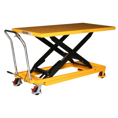 Mesa elevadora manual 500 kg plataforma grande