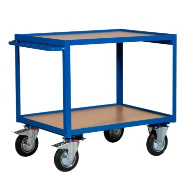 Carro de servicio 2 bandejas de madera de 1000x700 mm - 300 kg