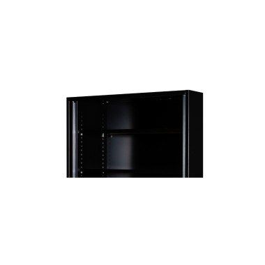 Estante adicional para armario con puertas de persianas, color negro Ancho 100 cm