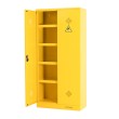 Vista de 3/4 del armario productos químicos ancho 92cm con una puerta abierta sin accesorios Vista de 3/4 del armario productos químicos ancho 92cm con una puerta abierta sin accesorios
