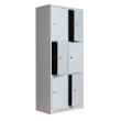 Taquilla 3 puertas 2 cuerpos - Gris - 3 puertas abiertas Taquilla 3 puertas 2 cuerpos - Gris - 3 puertas abiertas