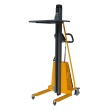 Vista trasera en 3/4 del apilador posicionador trabajo semi eléctrico 1500 mm 250 kg - plataforma alta Vista trasera en 3/4 del apilador posicionador trabajo semi eléctrico 1500 mm 250 kg - plataforma alta