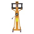 Vista frontal en 3/4 del apilador posicionador trabajo con manivela 1100 mm 80 kg
