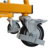 Zoom sobre las ruedas giratorias del apilador posicionador trabajo con manivela 1500 mm 100 kg